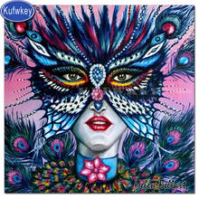 diamond embroidery 5d diamond painting full square/round 5D DIY"butterfly woman mask" mosaic Pattern paintings with stone mills 2024 - buy cheap