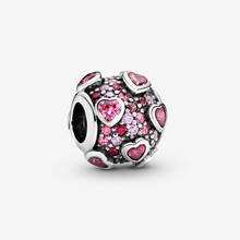 Abalorio de plata de ley 925 auténtica para mujer, accesorio de corazón elevado, compatible con pulsera Pandora Original, joyería artesanal, cuentas S925 2024 - compra barato