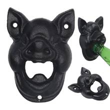 Hot Sale Vintage Pig Head Cast Iron Wall Mounted Wine Beer Bottle Cap Opener Bar Supplies 2024 - buy cheap