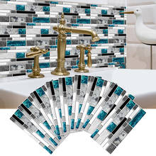 9 peças adesivo de azulejo mosaico de parede impermeável papel de parede autoadesivo de pvc para cozinha e banheiro 2024 - compre barato