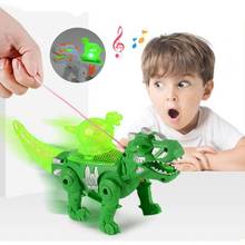 Modelo de dinossauro simulação colorida elétrica andando som luz crianças brinquedo presente aniversário criança educação precoce cognição brinquedo 2024 - compre barato