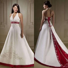 Свадебное платье в готическом стиле, с V-образным вырезом и вышивкой 2024 - купить недорого