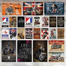 Car Motorcycle Metal Poster Retro Plaque Wall Art Painting Plate Pub Bar Garage Decor Vintage Tin Sign Metal Painting Wall Art 2024 - buy cheap