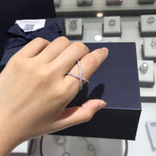 UMGODLY Luxury Brand Simple Geometric Design Lines Cross X-shaped Ring Micro CZ Zircon Stones Women Fashion Jewelry 2024 - buy cheap