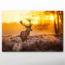 Decorative paintings Nature Sunset The Deer Animal Wall Art Posters and Prints Canvas Art For Room Decor 2024 - buy cheap