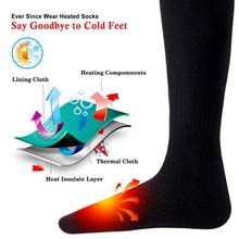 1 пара носков с подогревом, теплые носки для ног, для спорта, катания на лыжах, с электрическим нагревом, теплые носки, зимние носки с зарядкой от аккумулятора 2024 - купить недорого