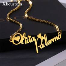 Personalized Custom Name Necklaces Couple Fashion Gold Chain Choker Stainless Steel Nameplate Necklace Women Men Cute Jewelry 2024 - buy cheap
