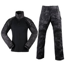 Conjunto de uniforme militar camuflado para combate, 2 peças, camisa + calça, uniforme soldado g3 frog, uso ao ar livre 2024 - compre barato