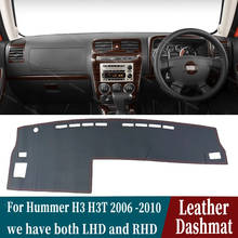 Para hummer h3 h3t 2006 2007 2008 2009 2010 couro dashmat dashboard capa almofada traço tapete do carro-estilo acessórios 2024 - compre barato