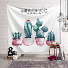 Tapeçaria cactus tapeçaria tapeçaria nórdico planta verde grandes cobertores decoração da tela tapete de yoga 150x130cm 2024 - compre barato