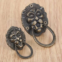 1set Lion Head Mini Knob  Antique Bronze Handle Pull Alloy Wine Box Jewelry Chest Drawer Cabinet Decor Vintage Big/Small w/screw 2024 - buy cheap