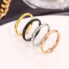 Модные ювелирные изделия, титановое стальное кольцо, розовое золото, гладкое, простой дизайн, свадебные кольца для пар, для мужчин и женщин, индивидуальный подарок 2022 - купить недорого