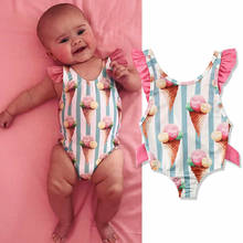 1-4 Years Kids Girls Swimsuits Infant Kids Baby Girls Swimming Suit Ice Cream Print Swimsuit For Girls Swimwear Monikini 2024 - buy cheap