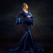 Элегантное кружевное платье для беременных, реквизит для фотосессии, сексуальное платье для беременных для фотографии, длинное платье для беременных женщин, одежда макси 2024 - купить недорого