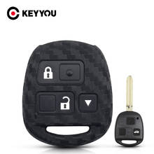 KEYYOU For Lexus For Toyota Camry RAV4 Corolla PRADO YARIS Tarago Remote Fob Cover 3 Button Carbon Silicone Car Key Case 2024 - buy cheap