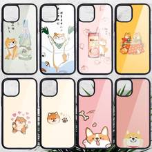 Bonito dos desenhos animados shiba inu cão telefone caso pc para iphone 11 12 pro xs max 8 7 6s plus x 5S se 2020 xr 2024 - compre barato