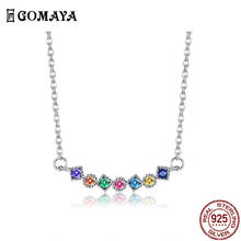 GOMAYA-collar de circonia cúbica brillante para mujer, de Plata de Ley 925, colorido arcoíris brillante, joyería fina 2024 - compra barato