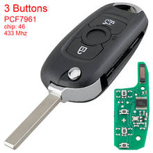 3 Buttons 433MHz Flip Remote Key Fob with ID46 PCF7961 chip  Fit for Opel Vauxhall Astra K 2015-2017 2024 - buy cheap