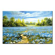 Palette Knife Flower Art 100% Hand Painted Canvas Landscape Oil Painting Wall Decor Picture Wall Decoration Fine Art Pieces 2024 - buy cheap