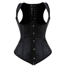 Women Sexy Gothic Brocade Straps Underbust Corset Vest Waist Training Body Shaper Slimming Corsets Bustiers Black Plus Size 2024 - buy cheap