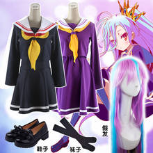 No Game No Life Cosplay Shiro Costume Women Clothes Carival Dress Wigs Sailor Suit Japanese School Uniform  Halloween 2024 - buy cheap