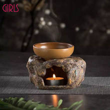 Candle Heating Base Tea Warmer Retro Japanese Style Stoneware Teapot Stove Stone Kung Fu Tea Set Ceramic Insulation Base Heater 2024 - buy cheap