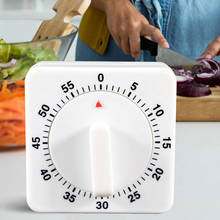 Timer de cozinha 1hr/60min de contagem, lembrete de alarme branco formato quadrado, mecânico, para temporizadores de cozinha, contar para baixo, lembrete de alarme 2024 - compre barato
