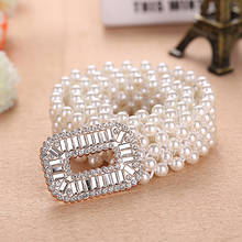 Vestido de moda con diamantes de imitación para mujer, cinturón elástico con perlas incrustadas de RV, cinturones de diseñador de alta calidad 2024 - compra barato
