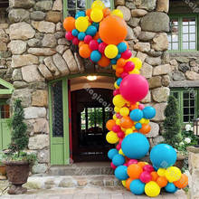 Globos mate de color azul claro para Baby Shower, arco de globos, naranja y amarillo, guirnalda para fiesta de cumpleaños, decoración de boda, 129 Uds. 2024 - compra barato