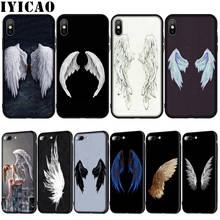 Мягкий силиконовый чехол IYICAO Angel Wings для iPhone XR X XS 11 Pro Max 10 6S 7 8 Plus 5 5S SE 2024 - купить недорого