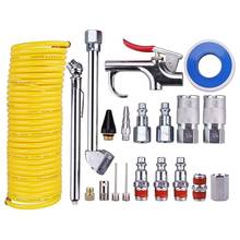 20 Pieces Air Compressor Accessory Kit, 1/4 Inch NPT Air Tool Kit with 1/4 Inch x 25Ft Coil Nylon Hose/Tire Gauge 2024 - buy cheap