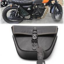 Винтажная черная мотоциклетная быстросъемная сумка из искусственной кожи с пряжкой и заклепками для инструментов, сумка для багажа, мотоциклетная седельная сумка Pannier для Harley Honda 2024 - купить недорого