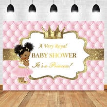 Royal Princess Baby Shower Photography Backdrop Gold Crown Diamond Pink Photo Background Party Banner Candy Table Decorations 2024 - buy cheap