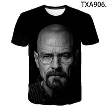 2020 новые модные футболки для мужчин и женщин Heisenberg, крутая футболка с 3D принтом, топы с короткими рукавами для мальчиков и девочек, детская футболка 2024 - купить недорого