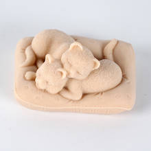 Moldes de silicona con forma de gato para fabricación de jabón, moldes artesanales hechos a mano, con forma de vela 2024 - compra barato