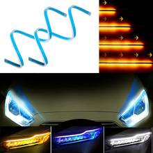 2X Ultrafine Car DRL LED Strip Daytime Running Light Car Turn Signal Guide Strip For Headlight Assembly DRL Strip 2024 - buy cheap