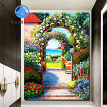 Door Garden Full Square Drill Diamond Painting Nature scenery DIY Diamond Embroidery Cross Stitch Handmade Landscape Home Decor 2024 - buy cheap