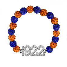 Синий с оранжевыми стразами кристалл чешское стекло бусины диско шар 1922 греческая буква Sigma гамма ро браслеты колледж общества браслеты с символами 2024 - купить недорого