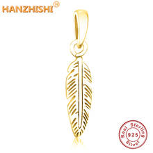 2021 Spring Collection Gold Color Feather Charms Fits Original pan Charm Bracelet 925 Sterling Silver Beads Jewelry Making 2024 - buy cheap