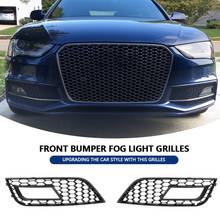 2 pcs Style Glossy Black Front Bumper Fog Light Grilles  for Audi A4  RS4 2013-2016 Car accessories Front Bumper Fog Light New 2024 - buy cheap