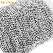 Julie Wang-Cadena de eslabones de acero inoxidable, 1 metro, Color dorado blanco K, collar, pulsera, tobillera, accesorio para hacer joyas 2024 - compra barato
