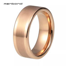 Rose Gold Tungsten Wedding Rings for Men Women Flat Band With Polished Brushed Finish 8MM Comfort Fit 2024 - buy cheap