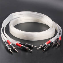 1 par de cables de altavoz de Audio HiFi OCC chapados en plata, conector Banana de fibra de carbono para altavoz 2024 - compra barato