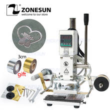 ZONESUN-máquina de prensado en caliente ZS90A, Manual, Digital, para cuero, madera, tarjeta de PVC, LOGO, Metal 2024 - compra barato