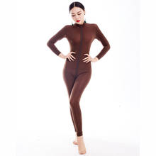 Ice Silk Long Sleeve Bodycon Jumpsuit See Through 2 Zipper Open Crotch Bodysuit Babydoll Tight Bodystocking Combinasion Overalls 2024 - buy cheap