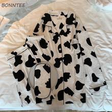 Pajama Sets Chic Korean Trendy Cow-print Couples Casual Soft Fall Ladies Sleepwear Cute Unisex Ins Sweet Popular Womens Homewear 2024 - buy cheap