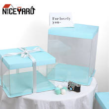 NICEYARD Transparent Square Cake Box Clear Gift Cupcake Box 1Pcs 6/8/10 inch Wedding Party Cake PET Candy Cake Box 2024 - buy cheap