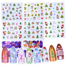 1 Sheet Nail Art Water Transfer Sliders Christmas Snowflake Santa DIY Manicure Adhesive Wraps Nail Sticker Decal 2024 - buy cheap