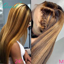 Peruca 4/27 loira mel sem cola, cor de cabelo humano, brasileira, remy, 13x4/13x6 150%, qrabo 2024 - compre barato