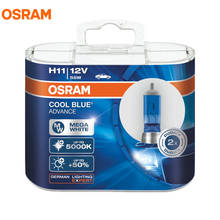 Osram h11 5000k 12v 55w 62211cba fresco azul antecedência halogênio lâmpadas xenon mega branco 50% mais luz do carro lâmpadas farol (2 pçs) 2024 - compre barato